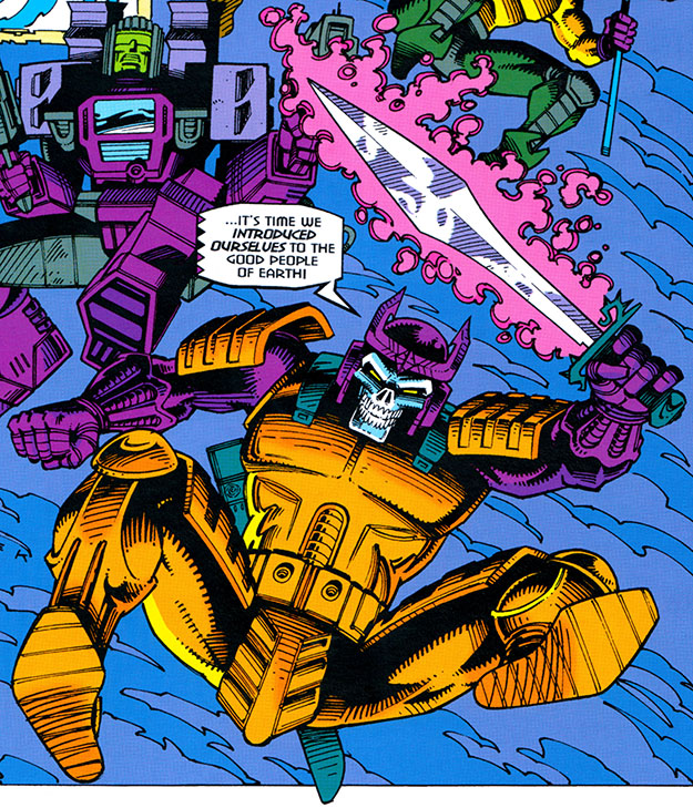 Bludgeon has a glowing sword now, but he's not a Laser Rod. Panel from "Tales of Earth Part One"