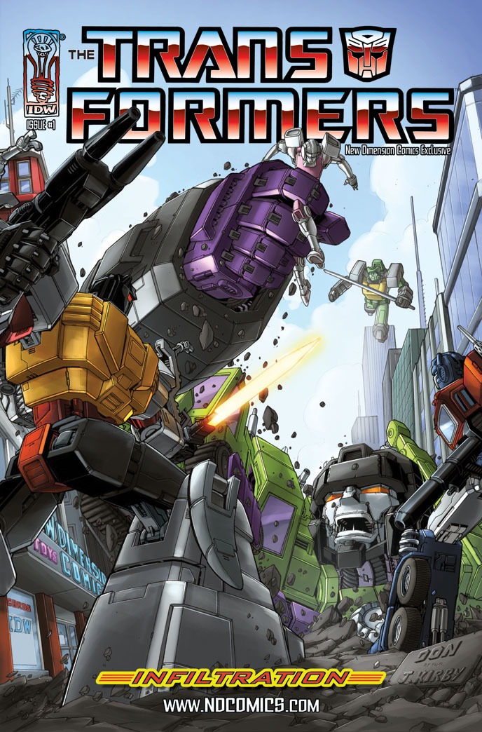 Infiltration #1 New Dimension Comics cover - Me Grimlock say it clobbering time!
