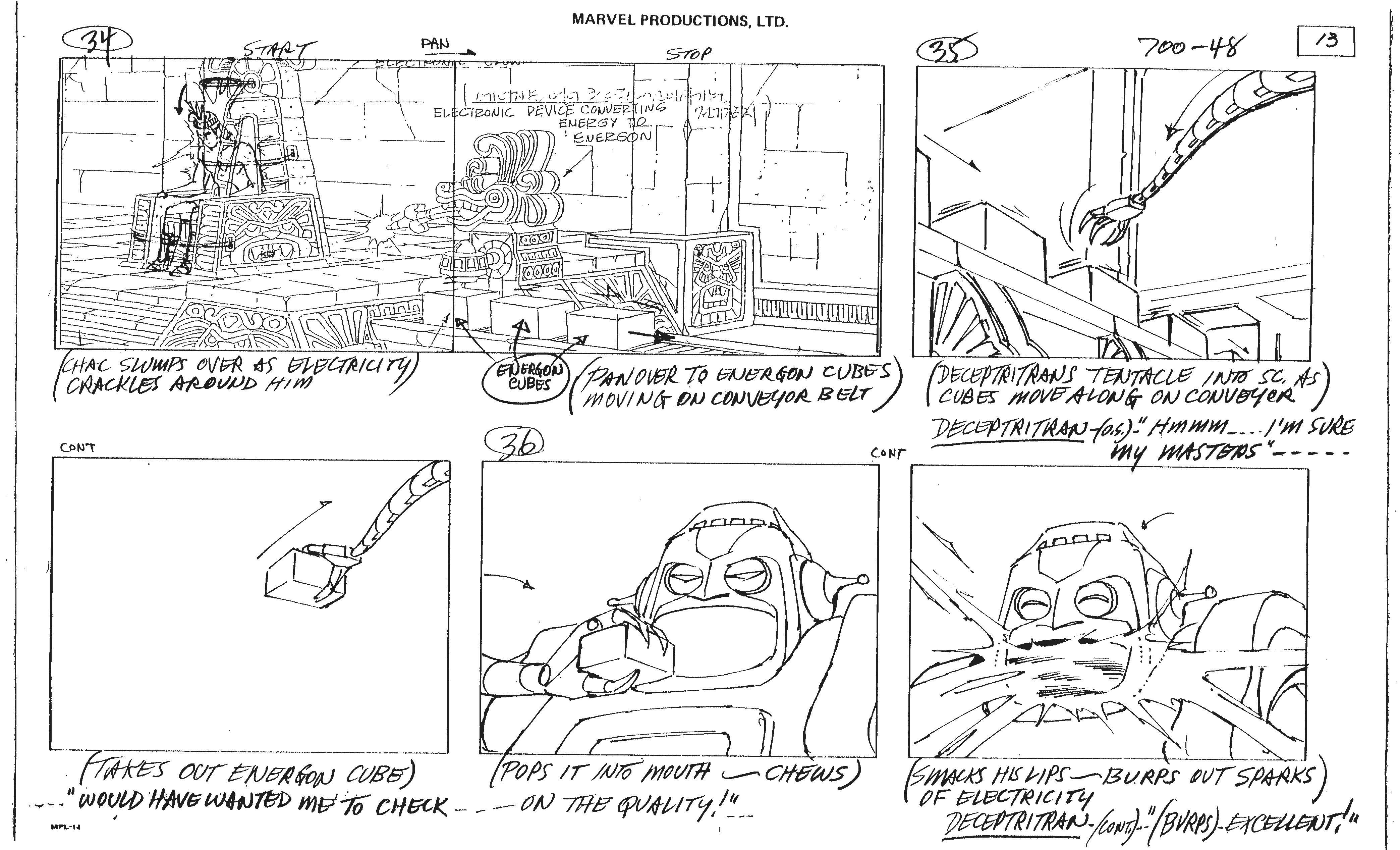 From Sea Change. Where possible, some artists saved time by copying the background layout drawing directly on to their boards.