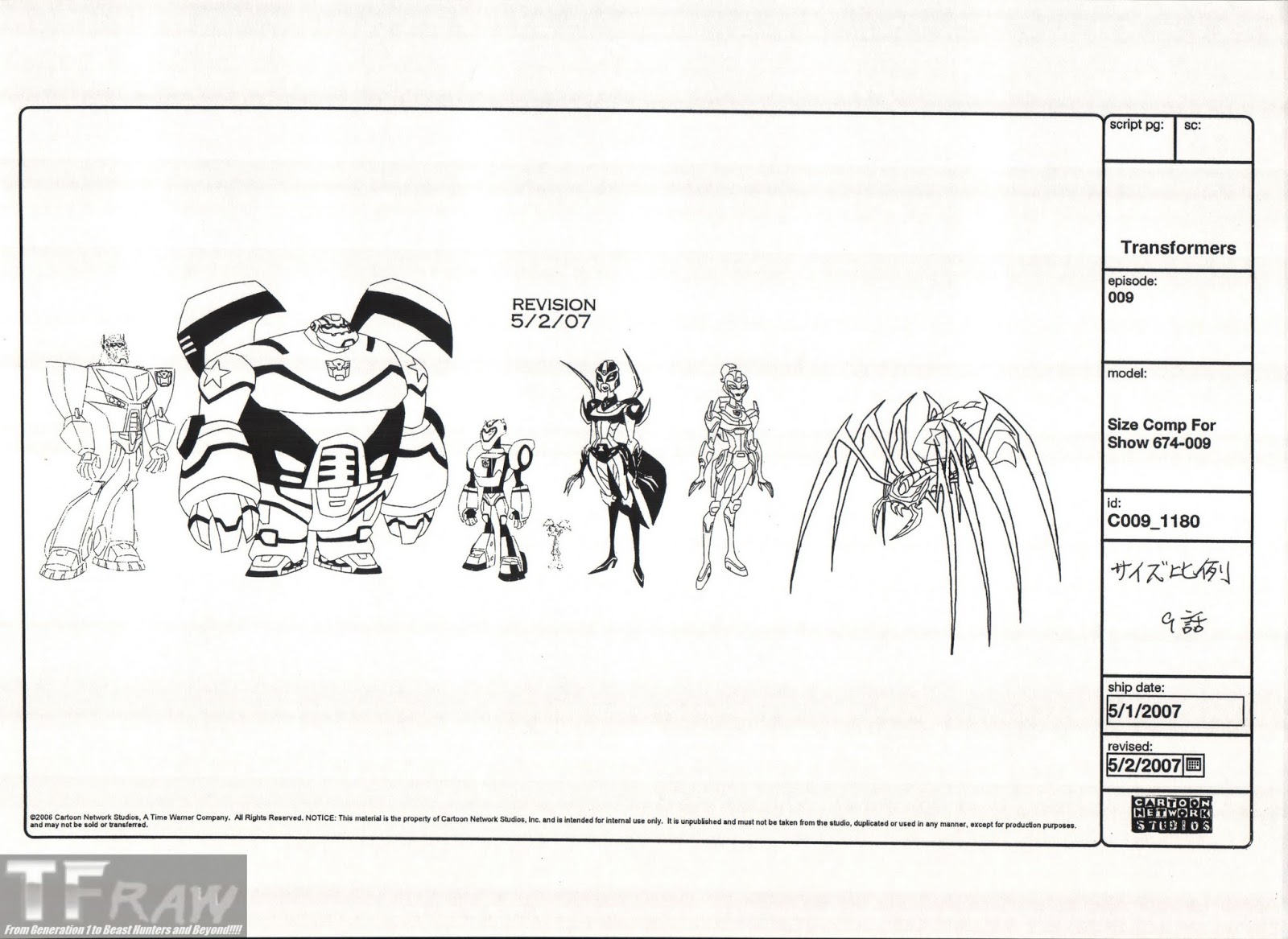 Blackarachnia scale references for season 1