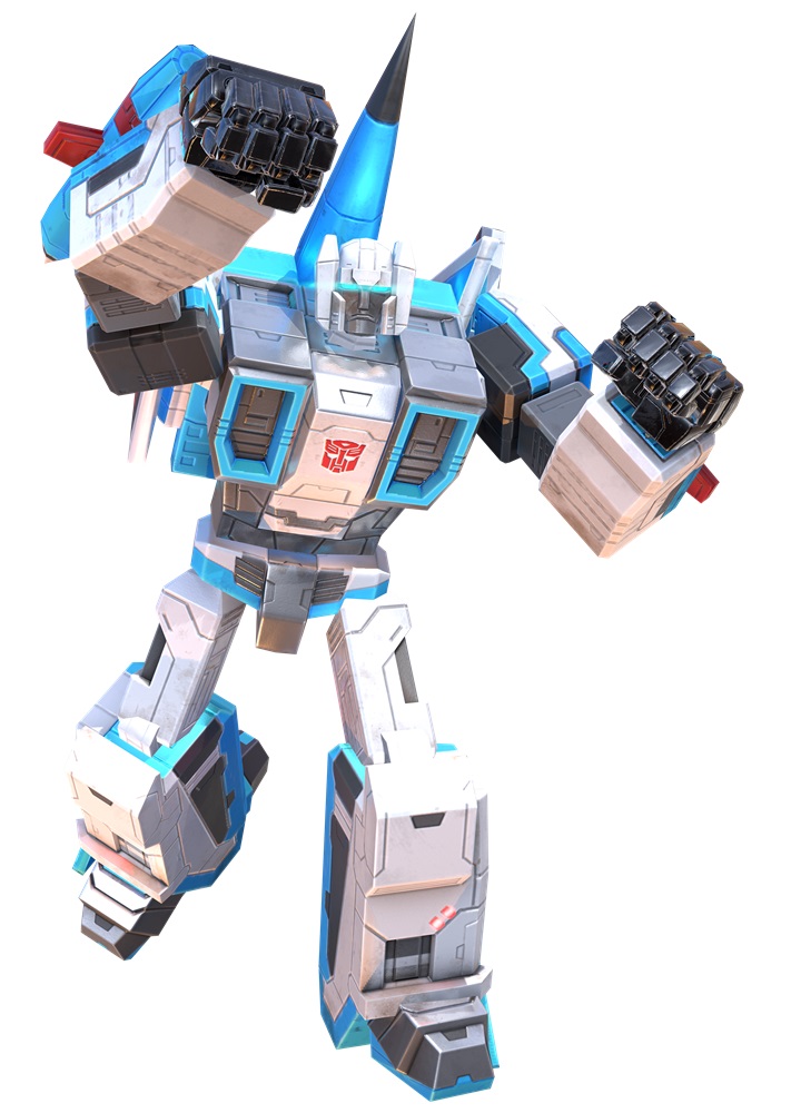 Generation 2-themed skin on Combiner Wars-based robot mode in Earth Wars mobile game