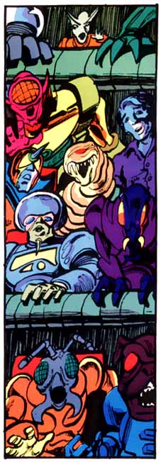 Who's that strangely blue human in the crowd? A self-portrait?