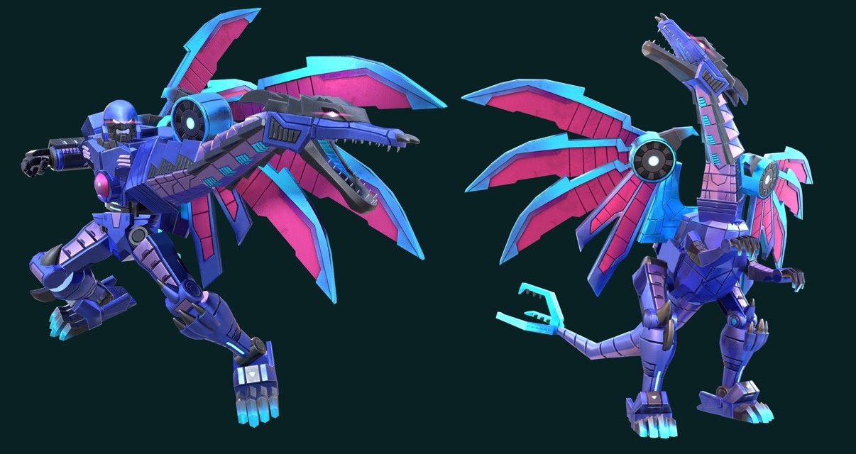 Earth Wars Transmetal 2 Ice Dragon Megatron skin.