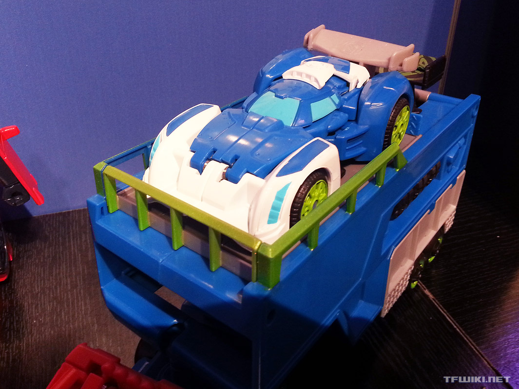 Blurr atop the trailer