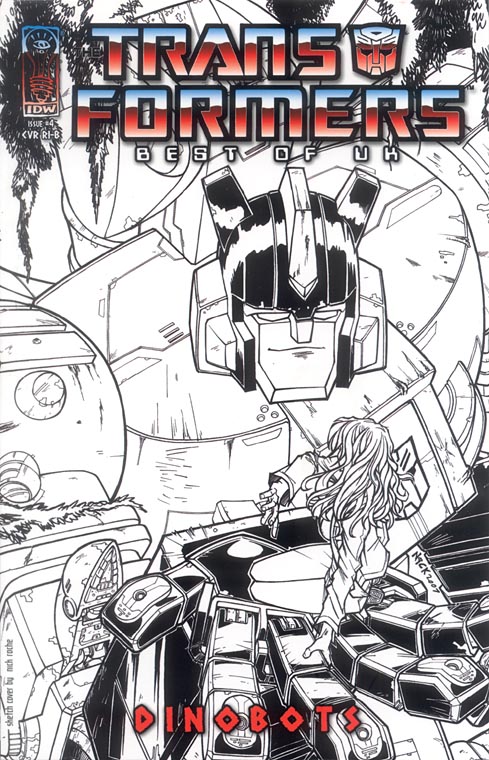 The Transformers: Best of UK: Dinobots #4 cover RI-B (IDW Publishing, 2007)