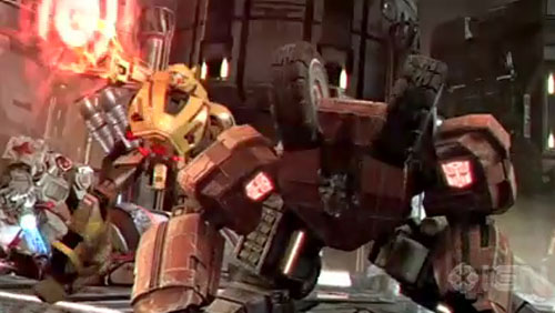 Ratchet, Bumblebee, and Prime in battle.
