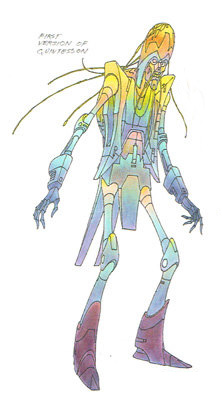 Floro Dery's original design for the Quintessons.