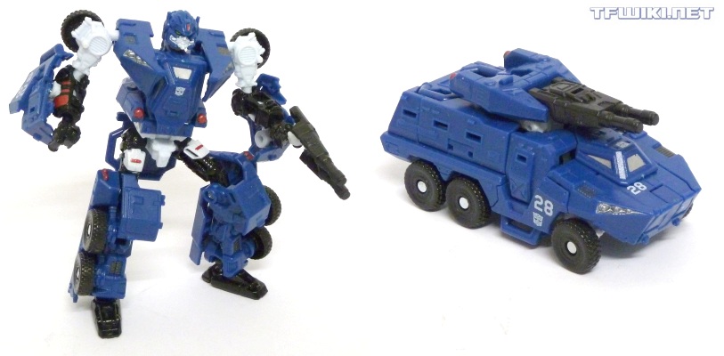 Breacher's overall design and colour scheme are based on the ATV Micromaster base. He was even listed as Groundshaker, the ATV's driver, at one point.