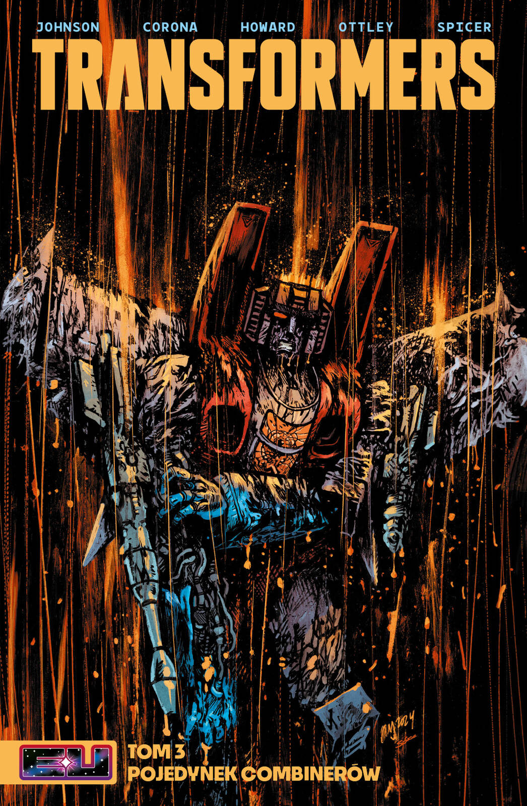 Tom 3: Pojedynek Combinerów – cover art by Daniel Warren Johnson & Mike Spicer