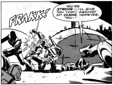 Megatron beats up on yet more generic Decepticon guards.