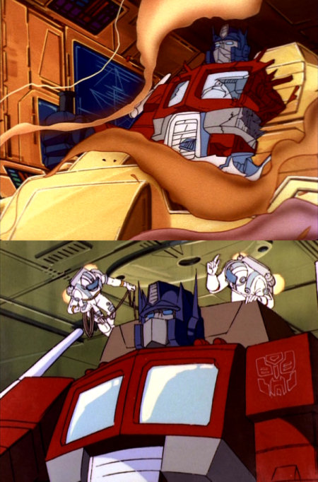 Optimus gets shoulder astronauts. Dark Awakening The Return of Optimus Prime, Part 1