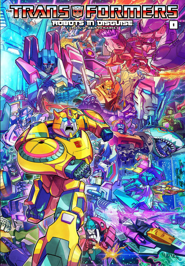 Robots in Disguise Volume 1 Regular Cover – cover art by Kazumasa Yasukuni. Unite More than Meets the Eye vol.1 cover.