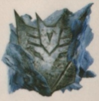 A frozen movie Decepticon symbol from a sticker sheet that came with the Transformers Comic issue 17.