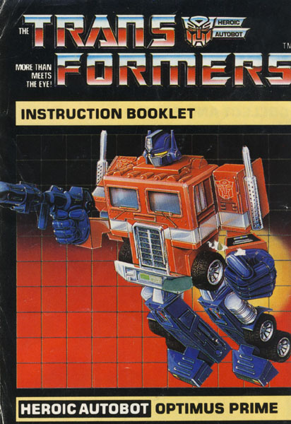 1984 instructions featured the toy's package art.