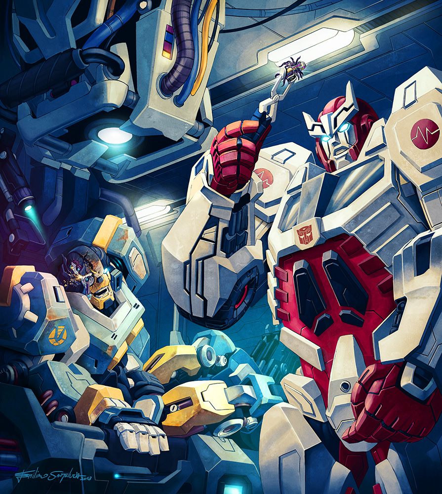 Ratchet uncovers evidence of the Quintessons' existence
