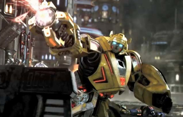 Bumblebee fires his weapon.