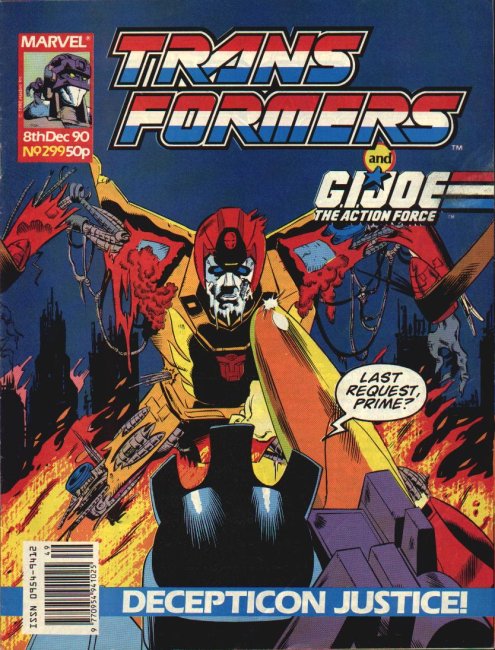 UK issue #299 - "Can I sing One Million Bottles Of Energon On The Wall?"