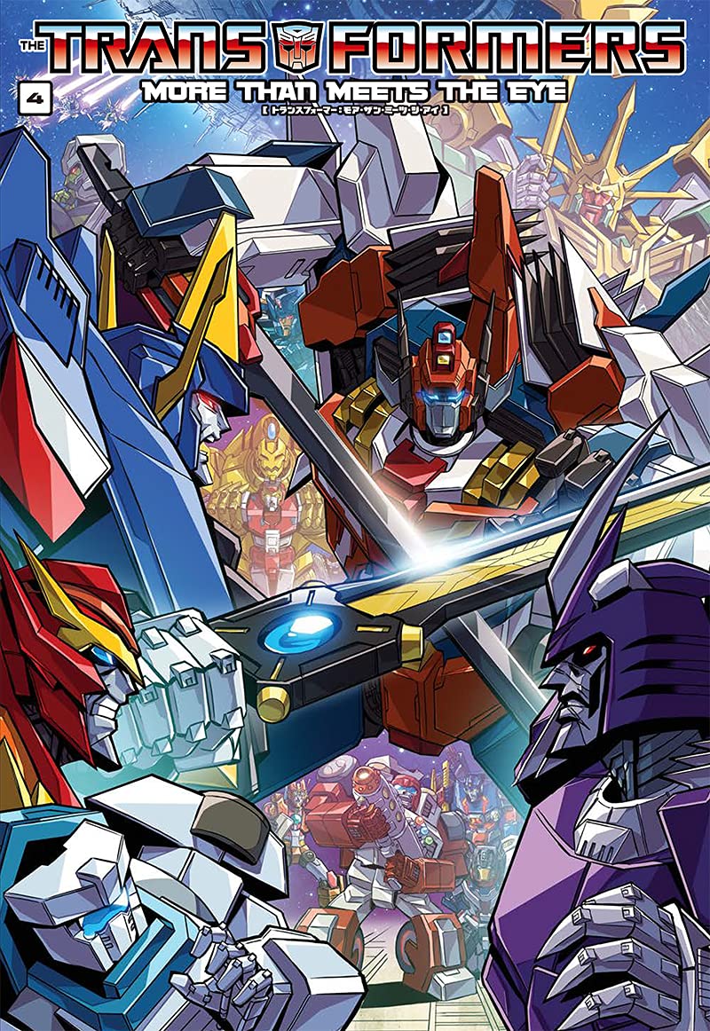 More than Meets the Eye Volume 4 Regular Cover – cover art by Hayato Sakamoto and Josh Perez.