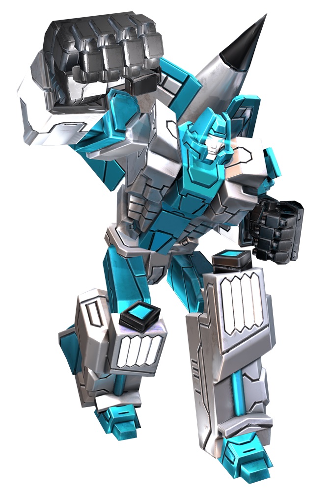 Generation 2-themed skin on Combiner Wars-based robot mode in Earth Wars mobile game