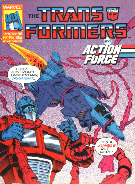 UK Issue #196 - Aunt Ethel's knitting went unrecognized as a potent Decepticon weapon