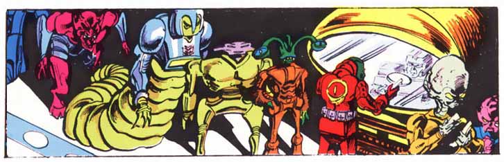 Note the slug-like alien playing dress-up as a Decepticon.