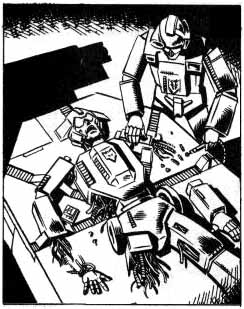 One generic Decepticon rebuilds another into a clone of Megatron that would house Straxus's mind, but believe itself to be Megatron...or something like that, it's complicated.