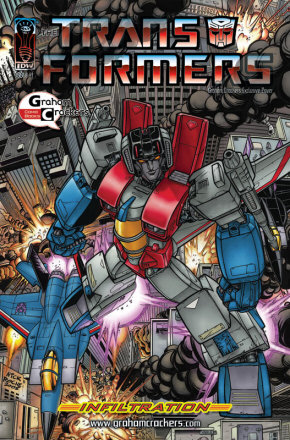 Infiltration #1 Graham Crackers Comics cover - What is Starscream standing on?